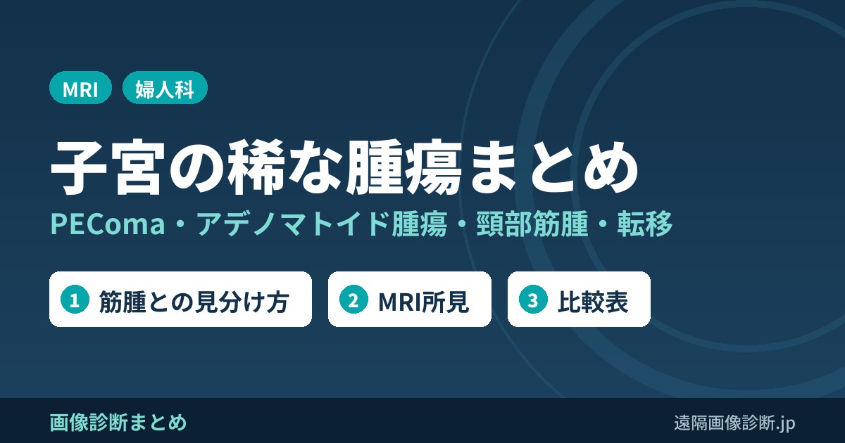 子宮の稀な腫瘍まとめ PEComa・アデノマトイド腫瘍・頸部筋腫・転移