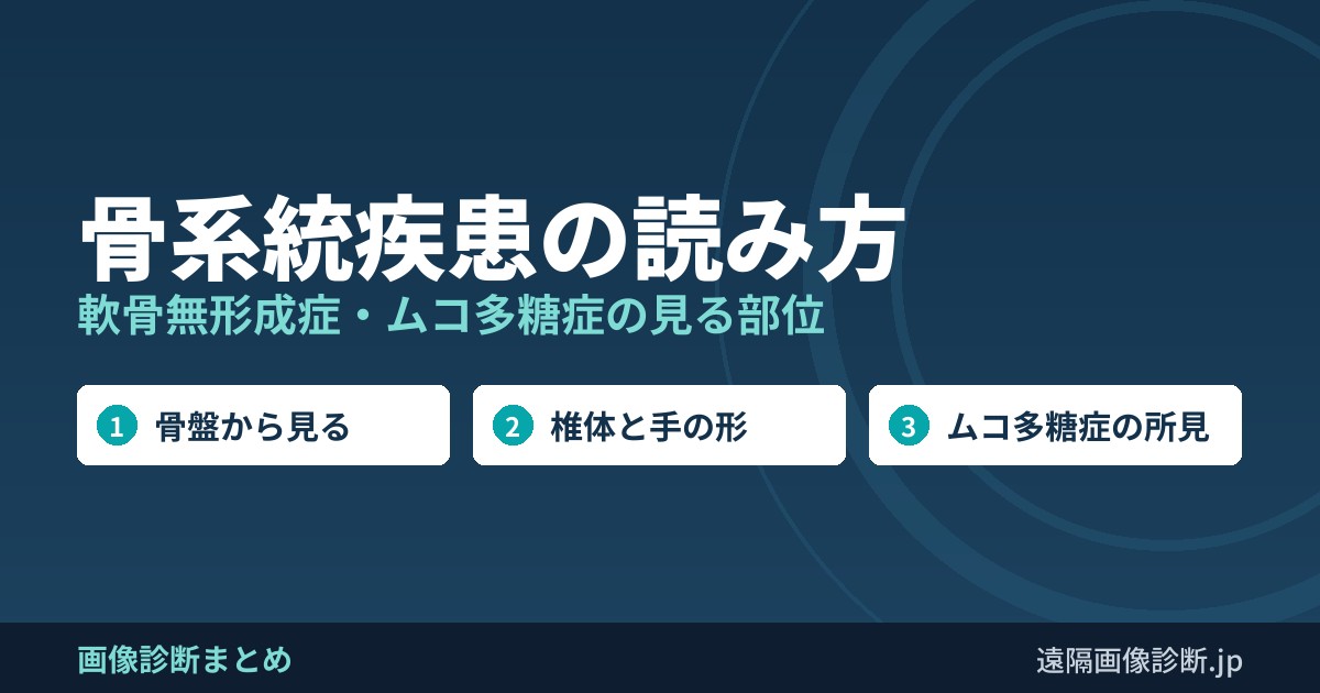 骨系統疾患の読み方 軟骨無形成症・ムコ多糖症の見る部位