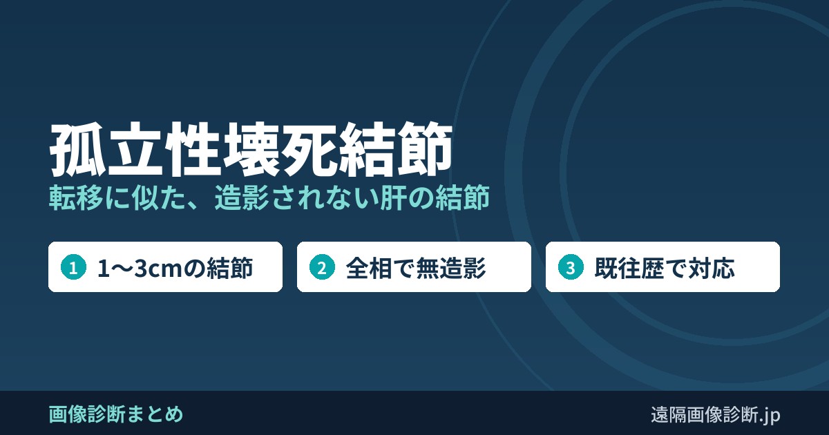 孤立性壊死結節 転移に似た、造影されない肝の結節